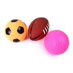 A close view of the soft plastic texture of the squeeze balls, ensuring child safety.