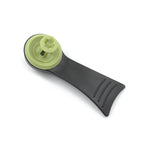 Complete view of the pressure cooker handle and air release valve.