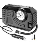 Portable tire inflator with its bright LED light illuminated for night use.