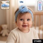 Baby girl soft elastic hair band with pom pom detail