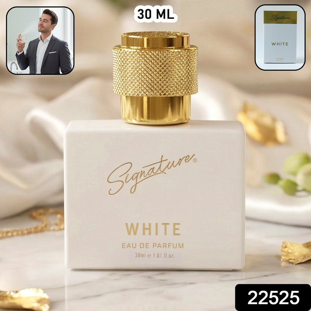 Packaging design of Signature white perfume bottle