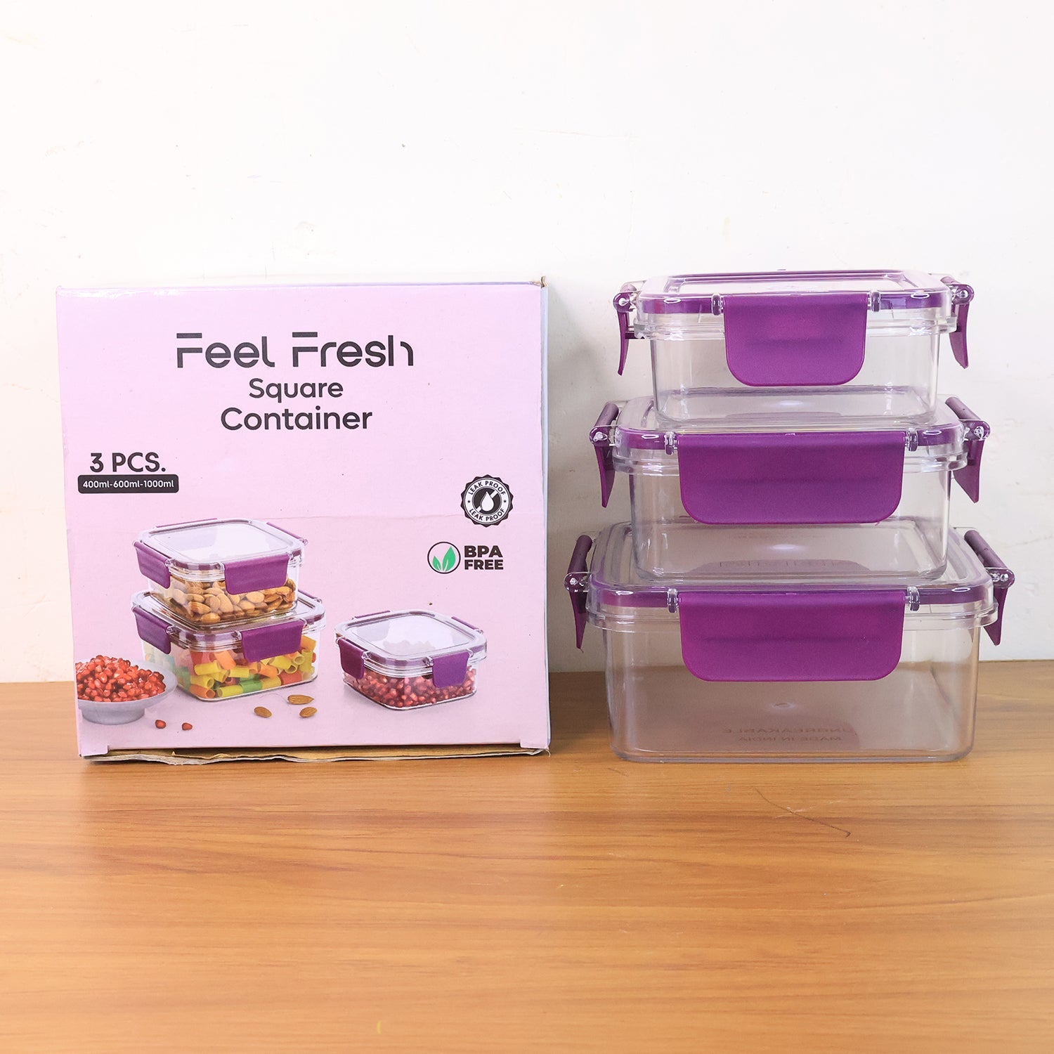Square airtight containers perfect for travel or office lunch storage