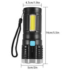A person holding the water-resistant Rechargeable Torch Light in an outdoor setting at night.