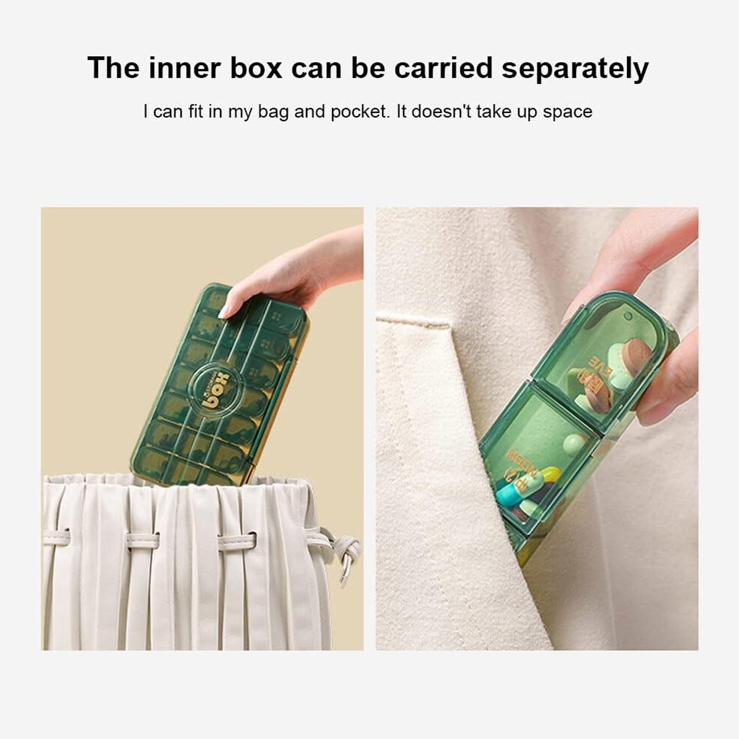 The Organivo weekly pill organiser ready for use, promoting consistent daily health.