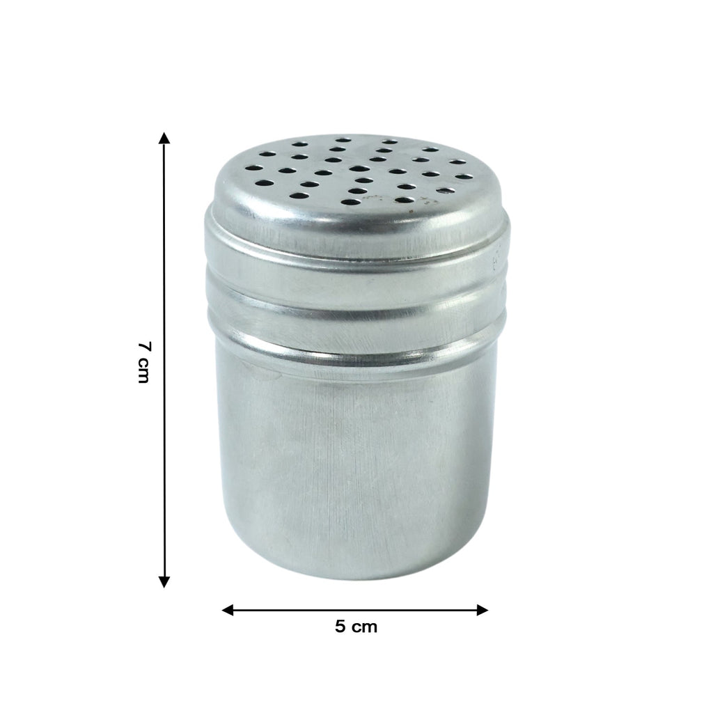 Neutral image of kitchen container for spices made of stainless steel