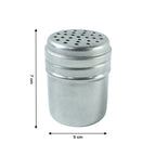 Neutral image of kitchen container for spices made of stainless steel