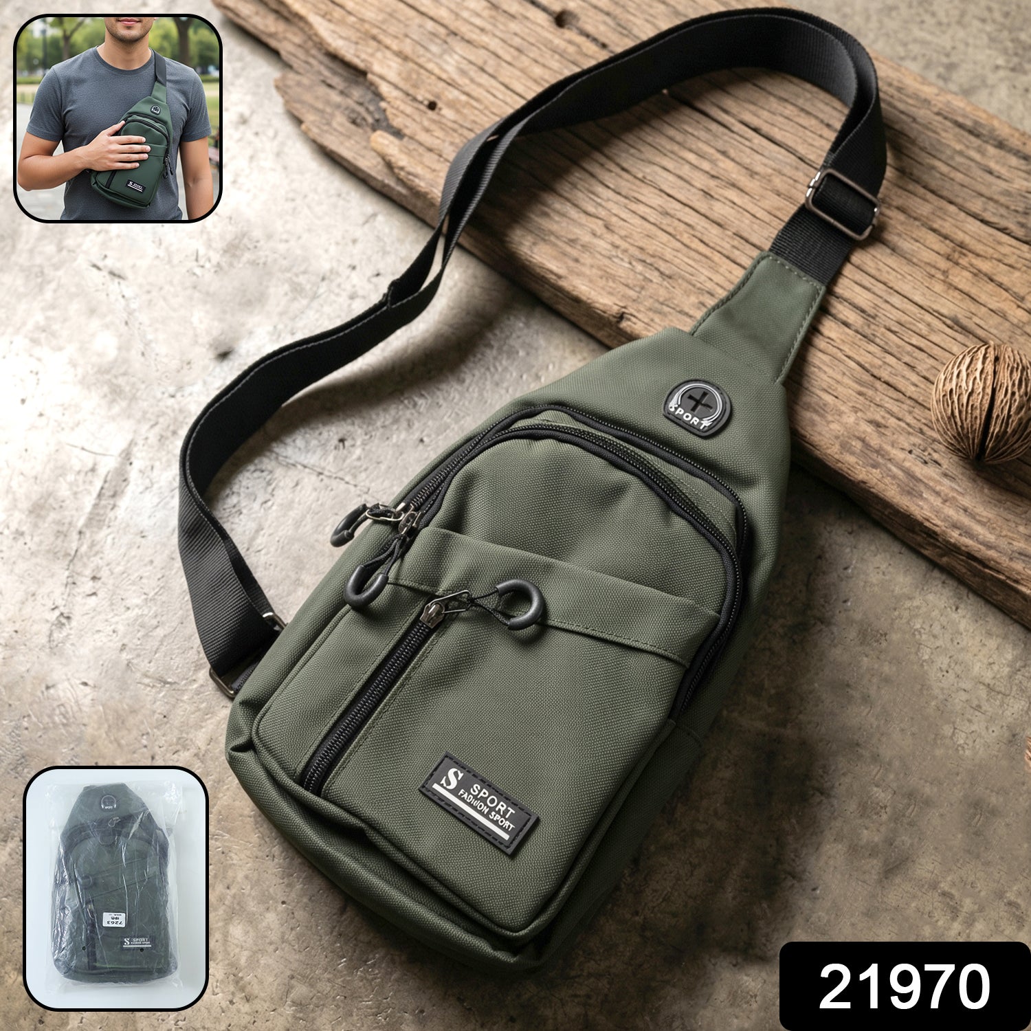 Crossbody sling bag with adjustable strap for travel