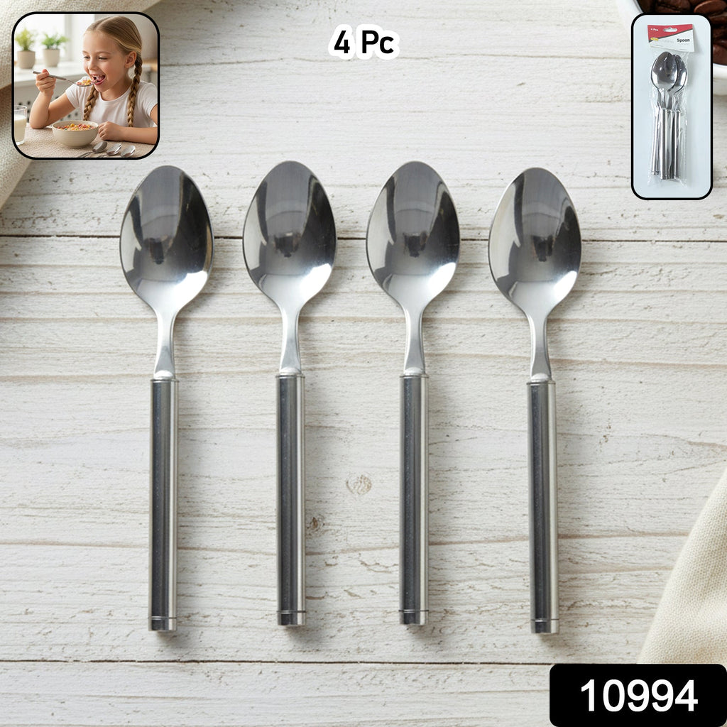 Elegant silver polished stainless steel table spoons