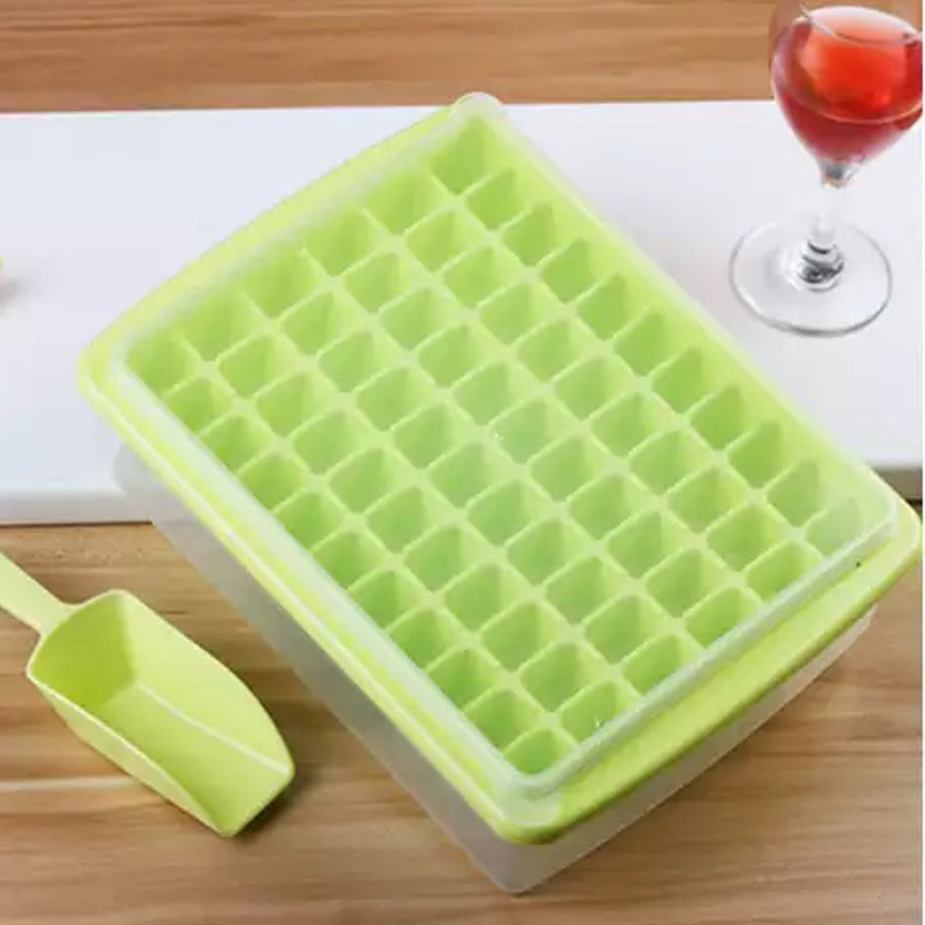 A hand gently twists the 60-Cavity Ice Tray, demonstrating its easy release feature.