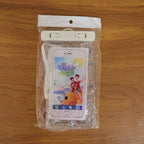 White waterproof phone bag product shot highlighting clear PVC material