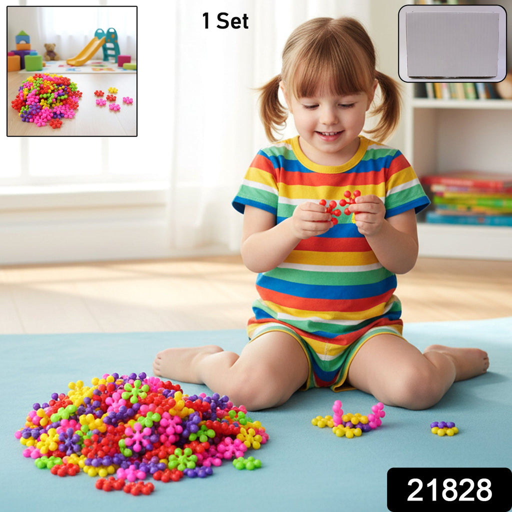 Children playing enthusiastically with colourful building blocks toy set