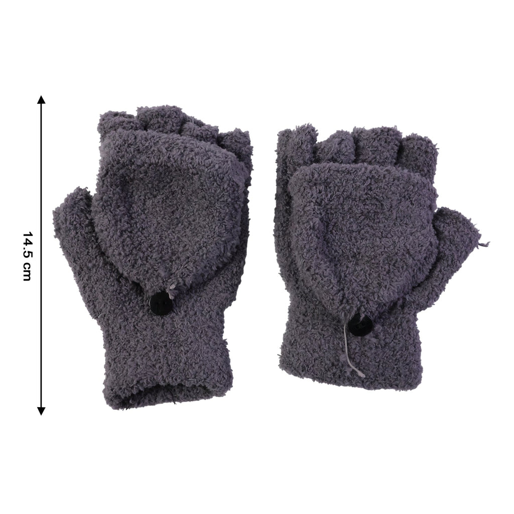 Winter fingerless gloves being worn during cold weather