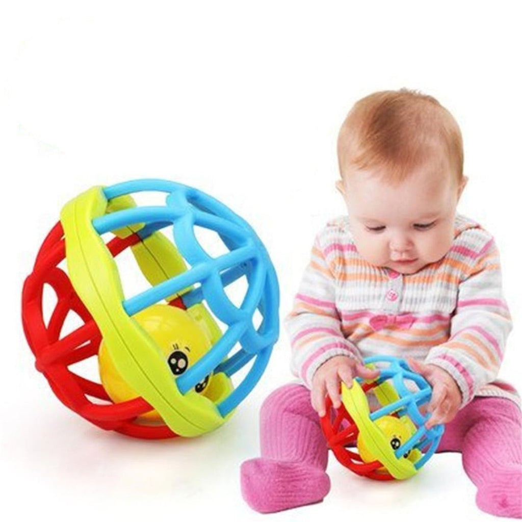 Three-piece baby rattle toy set promoting interactive play and motor skill development.