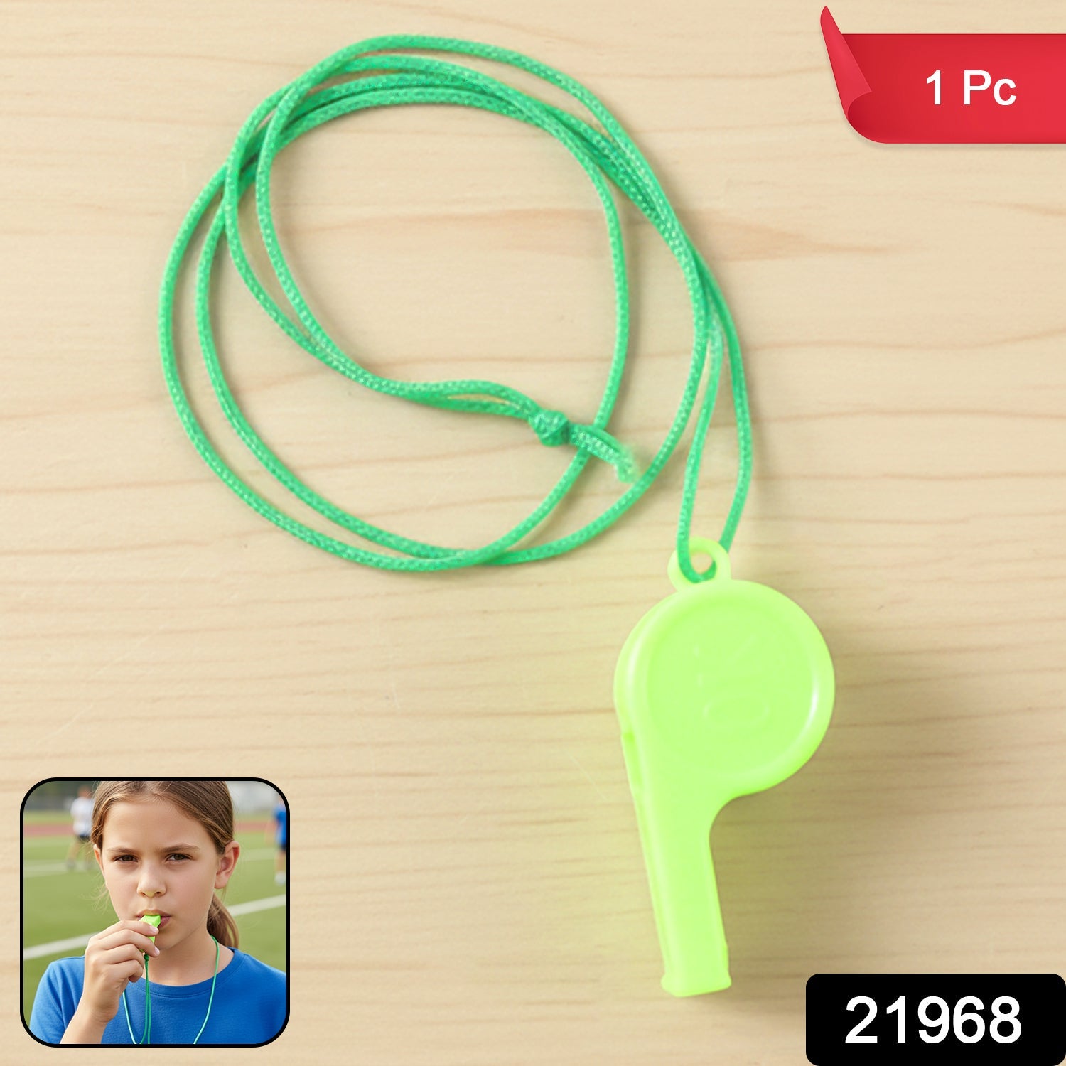 Whistle with neck lanyard for easy carrying during outdoor activities