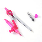 Neatly organized geometry compass set with mechanical pencil and lead refill