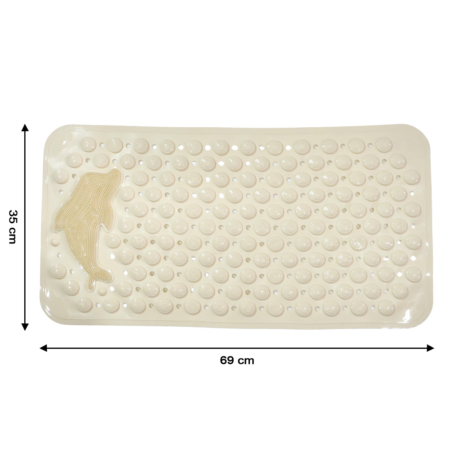 Anti-slip bath mat on wet bathroom floor enhancing safety and grip