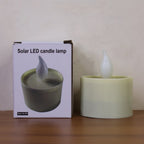 Decorative solar LED candle light enhancing outdoor garden ambience