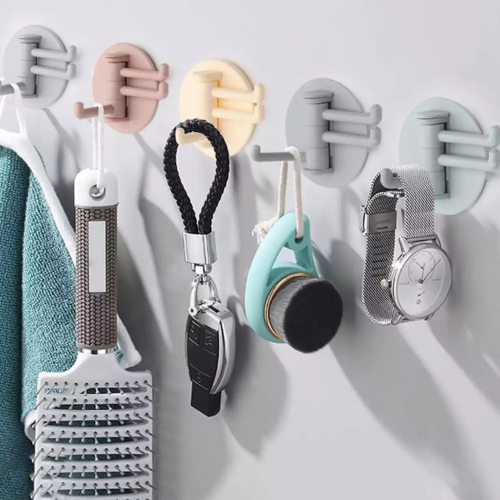 GlimmerHome 3-hook wall organizer, ideal for decluttering both bathroom and kitchen spaces.