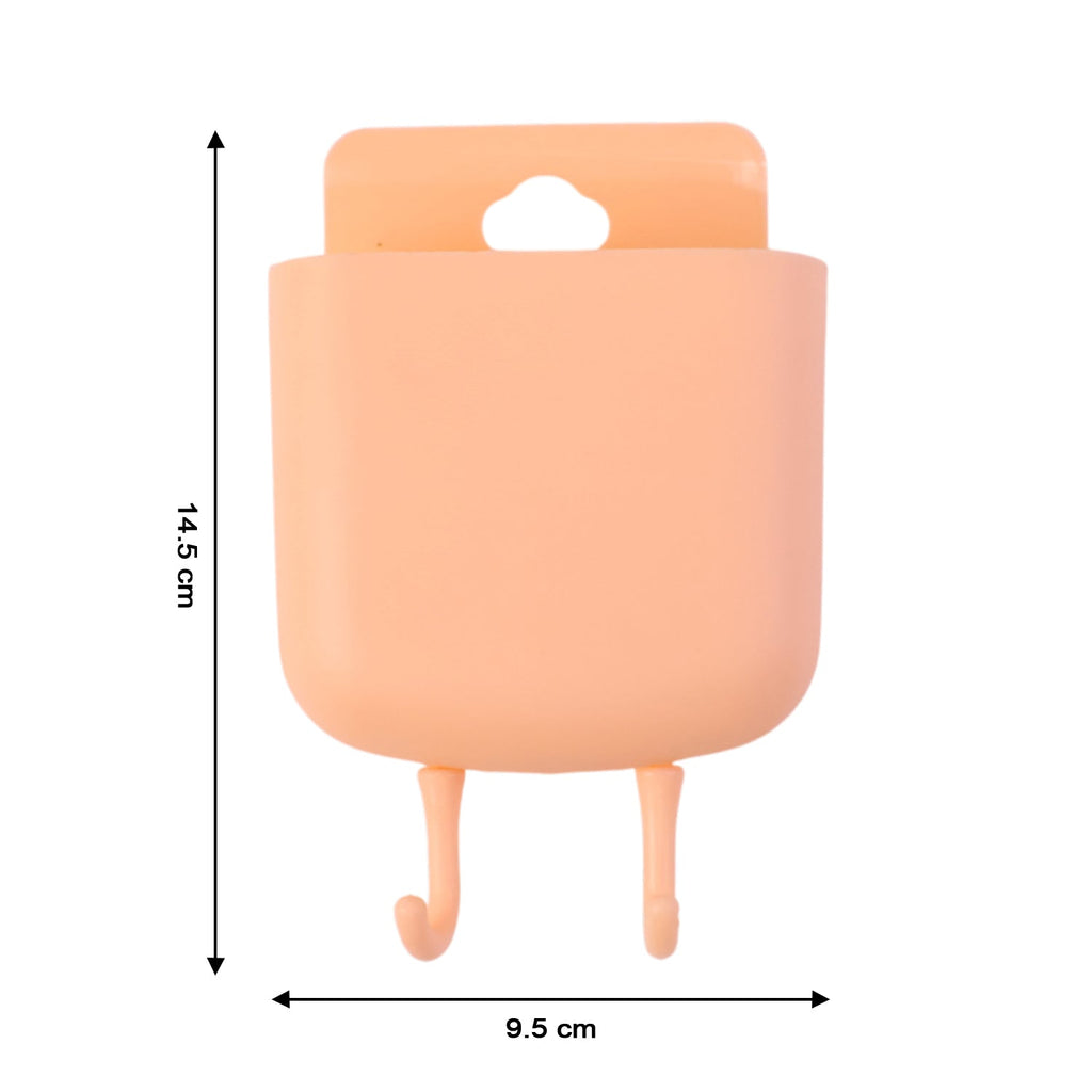 Bedroom wall organizer pocket for mobile charging and accessories