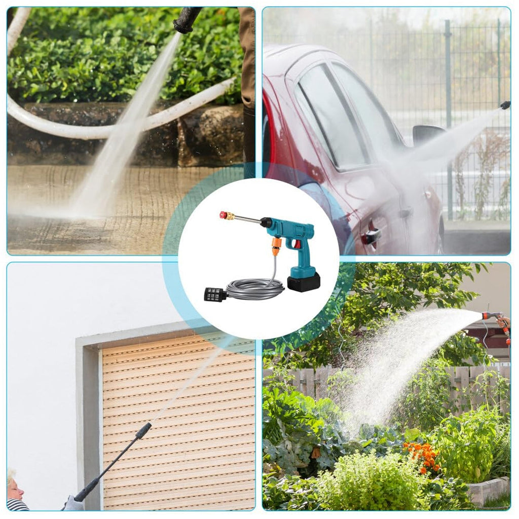 Pressure washer gun set with long flexible hose pipe included