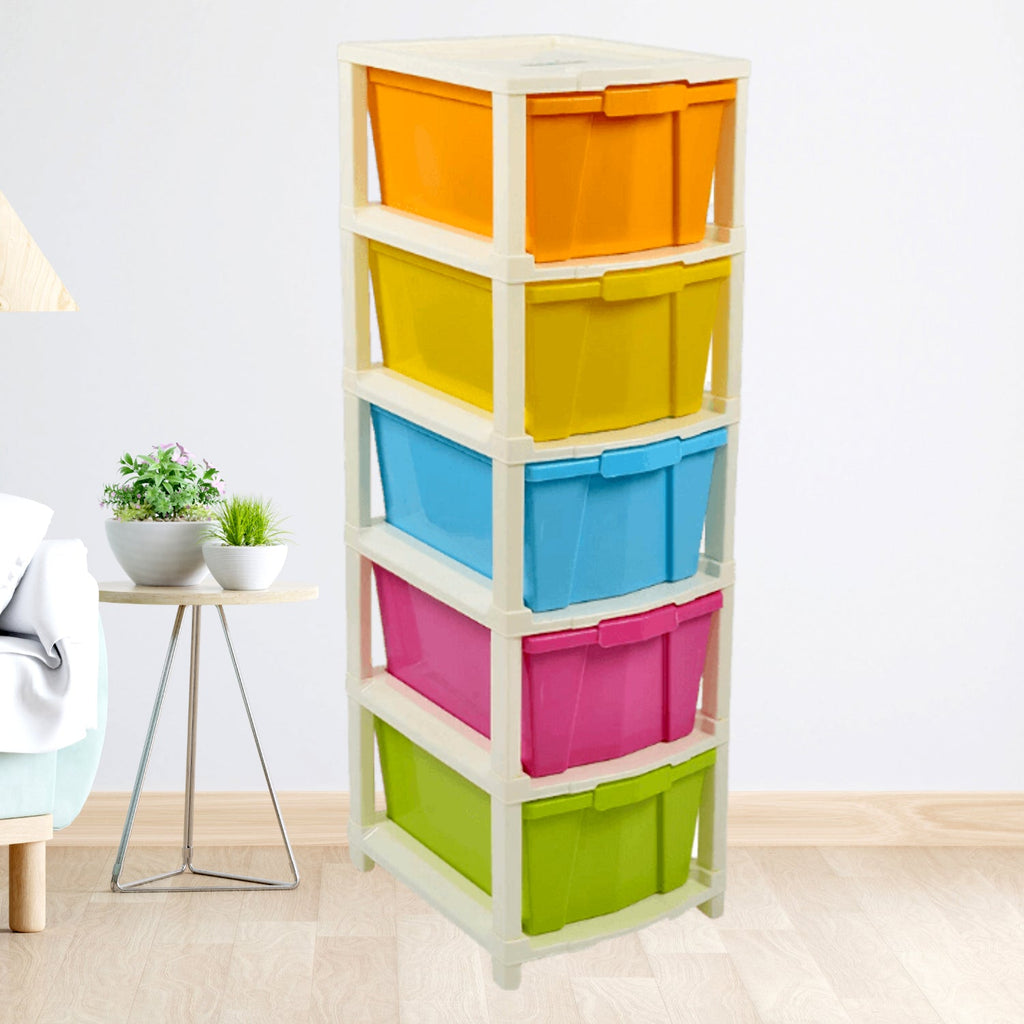 Organivo 5-layer modular storage unit, perfect for various household items.
