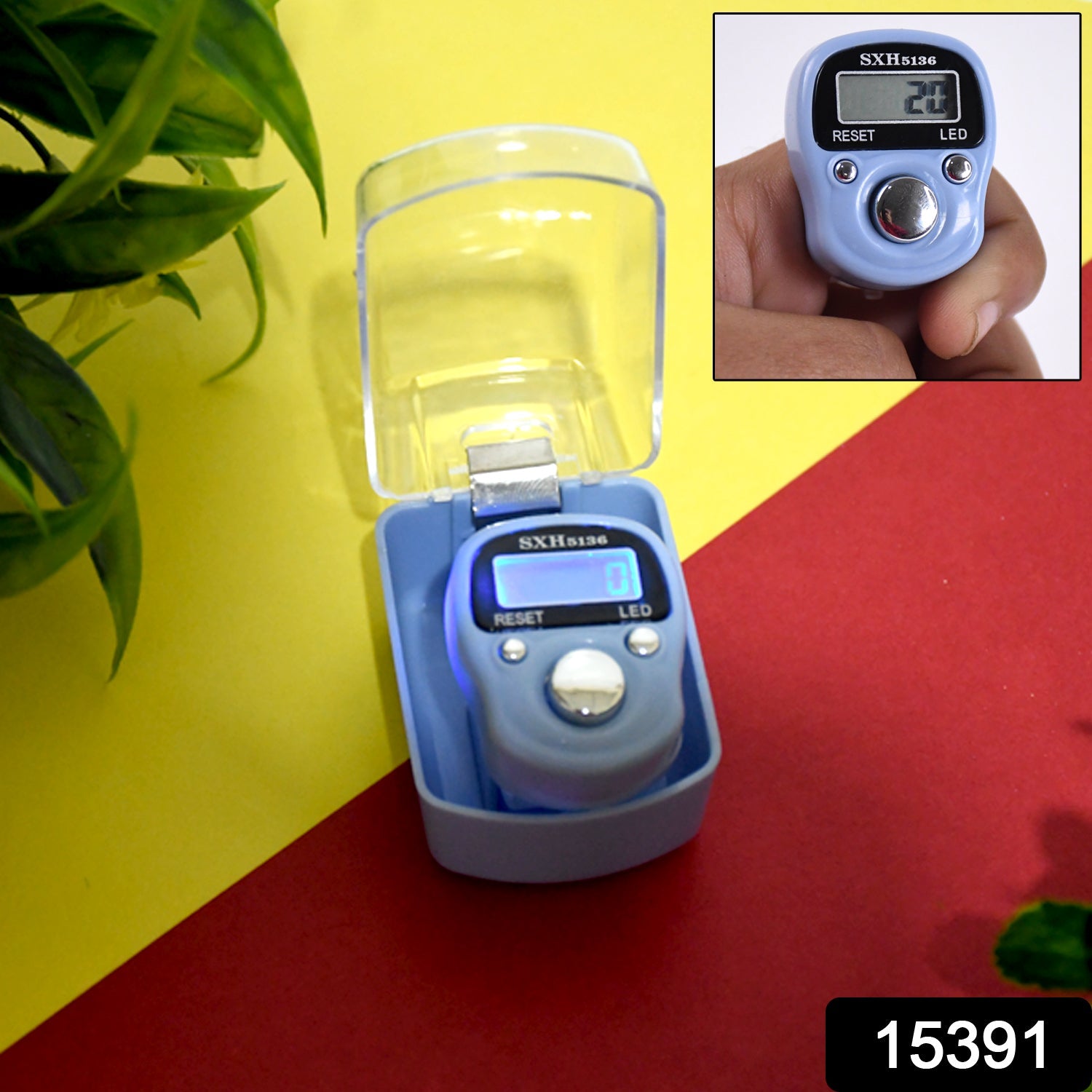 Digital finger counter showing clear display and adjustable strap for comfort