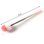 Toilet cleaning brush angled for ease of use and better control