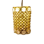Hanging antique golden Jhoomer Chandelier, adding a warm glow to any room.