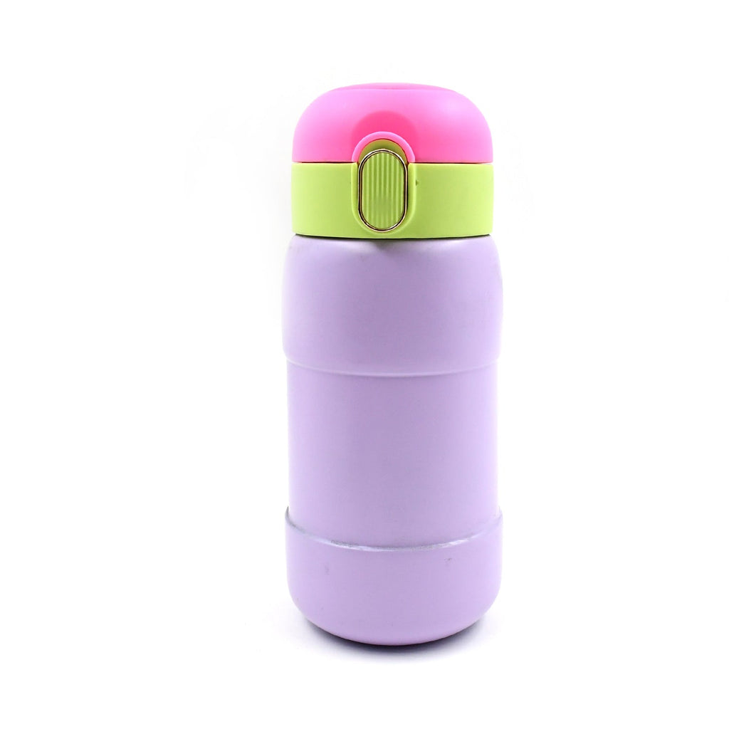 Double-walled vacuum insulation keeps drinks hot or cold in this stainless steel bottle.