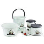 Lightweight plastic bath stool and bucket with stylish finish