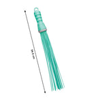 Side profile of the plastic broom, showcasing its effective bristles and sturdy handle.