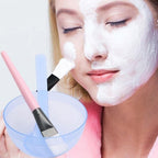 Vibrant pink facial mask bowl set, perfect for a fun skincare routine.