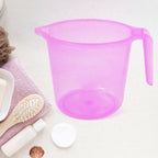 Transparent plastic bath mug in a mix of colours, perfect for daily use.