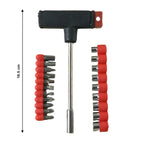 The screwdriver set opened, showcasing the organized arrangement of tools.