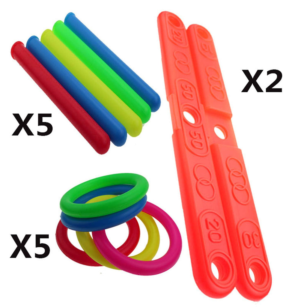 The full 13-piece Ring Toss Game set with colorful rings.