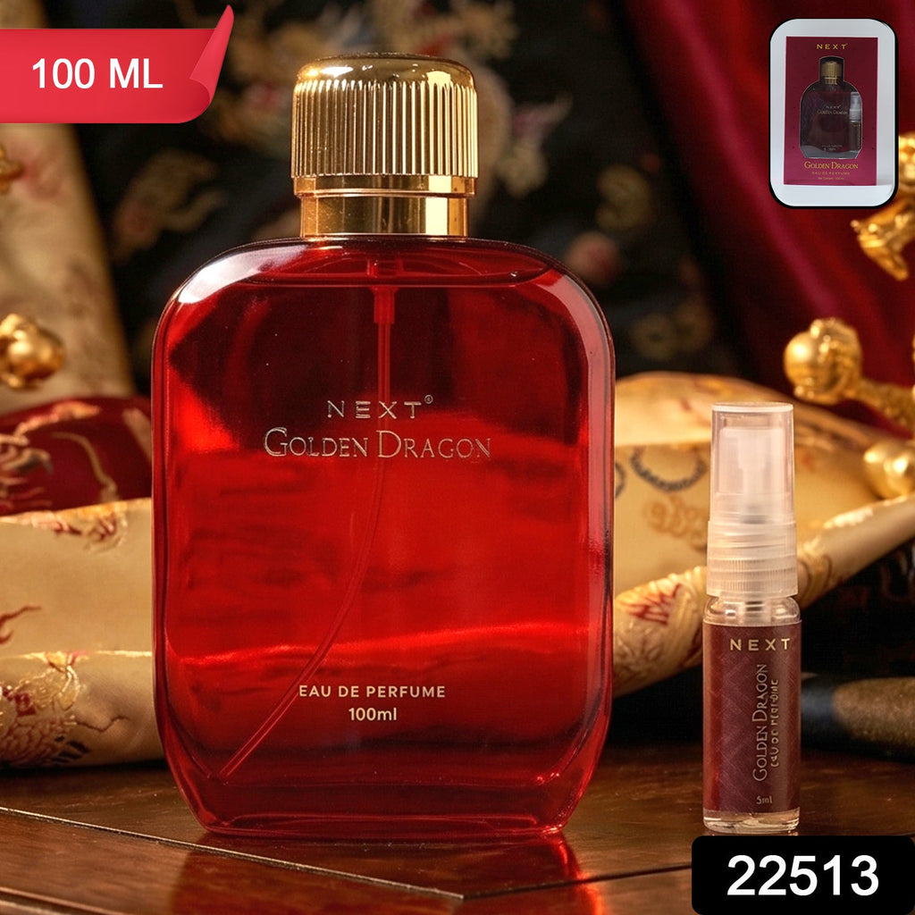 Luxury Golden Dragon fragrance spray in stylish bottle