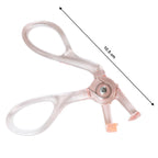 Compact transparent eyelash curler with ergonomic grip