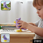Kids toy with wind-up mechanism and jumping action