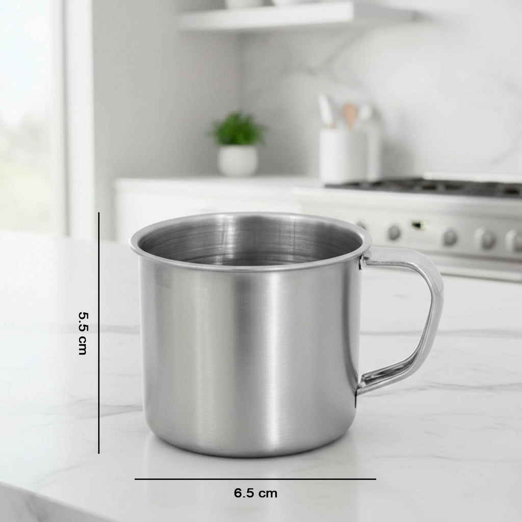 Utility stainless steel mug ideal for tea and coffee consumption