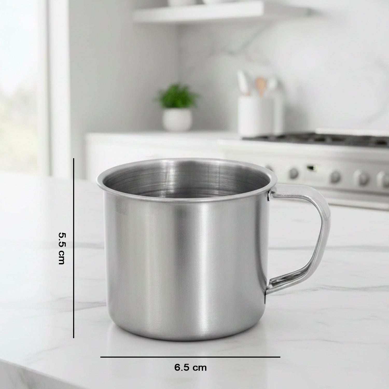 Utility stainless steel mug ideal for tea and coffee consumption