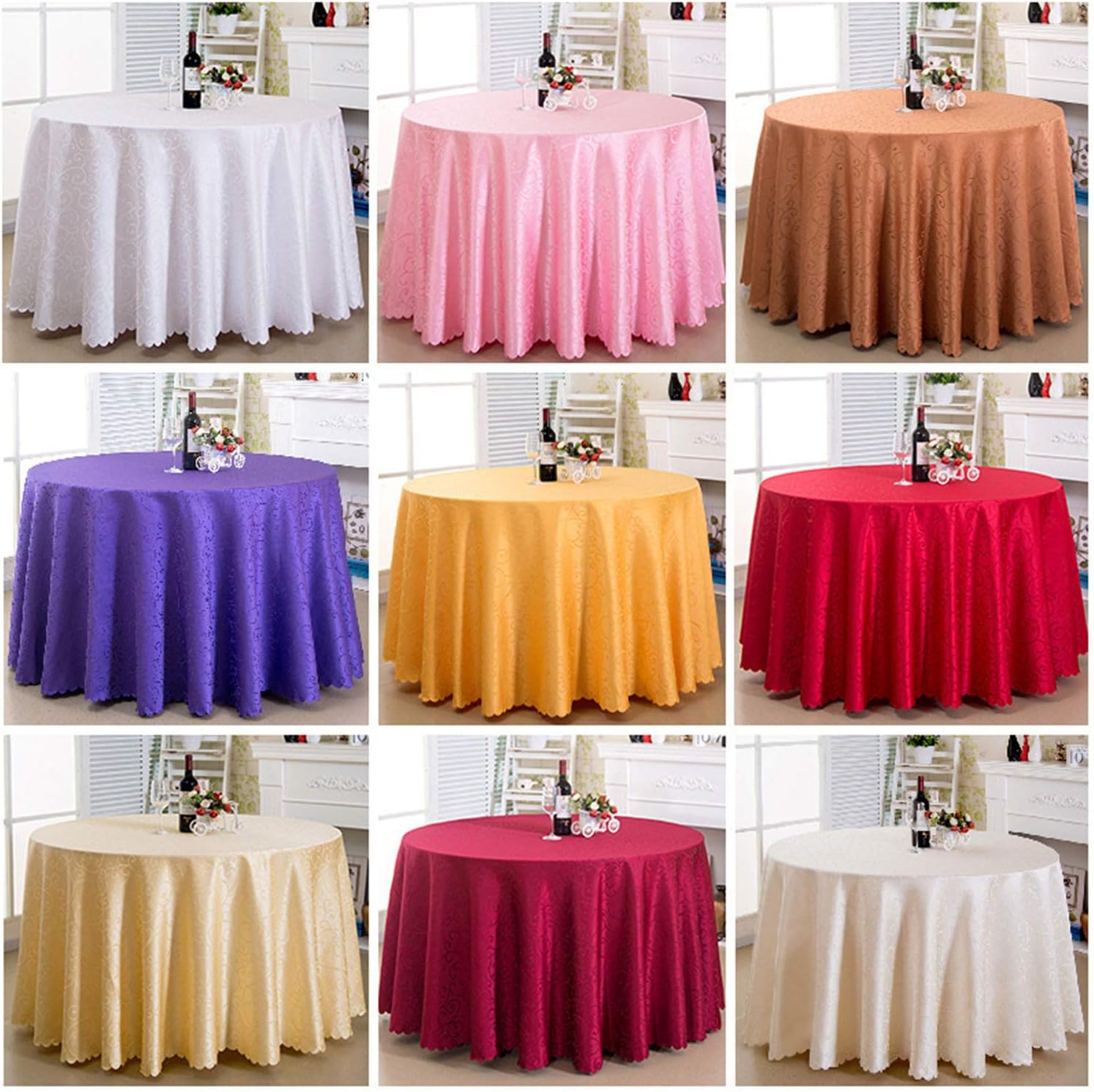 Decorative reusable table cloth spread over outdoor picnic table.