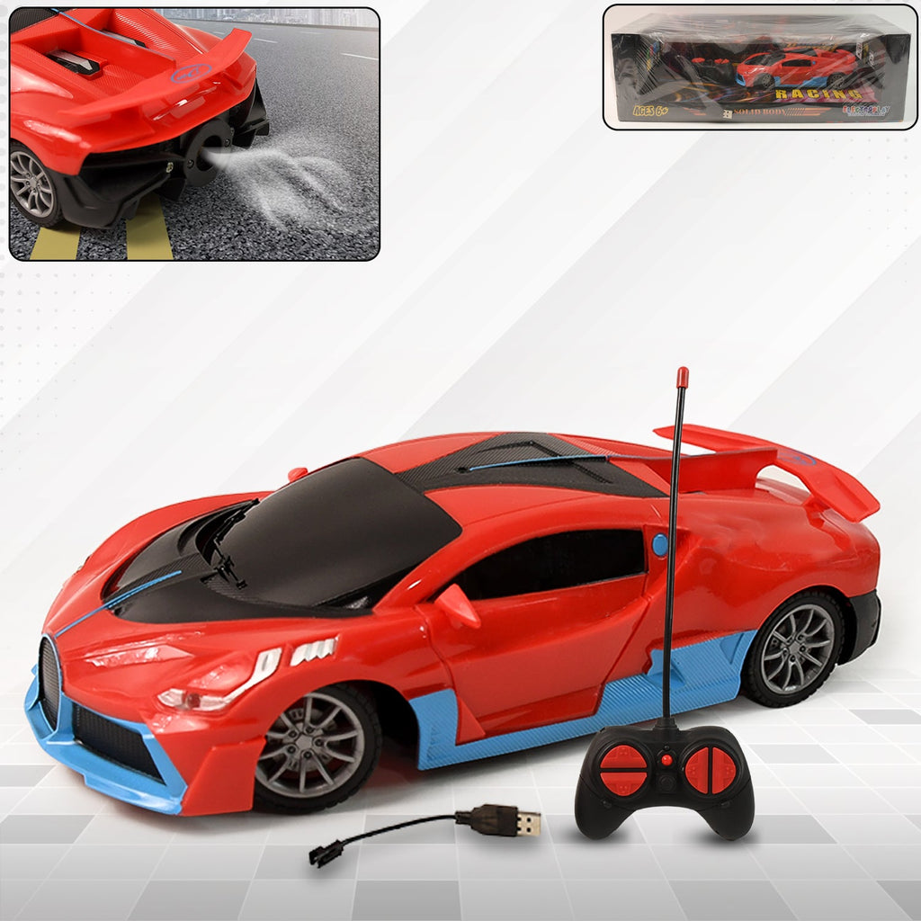 High-Speed RC Sports Car showing realistic spray exhaust effect