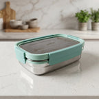Lunch box set in use with food inside