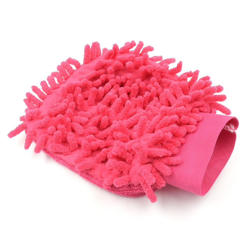 Double-sided microfiber cleaning glove in mixed colors, perfect for household chores.