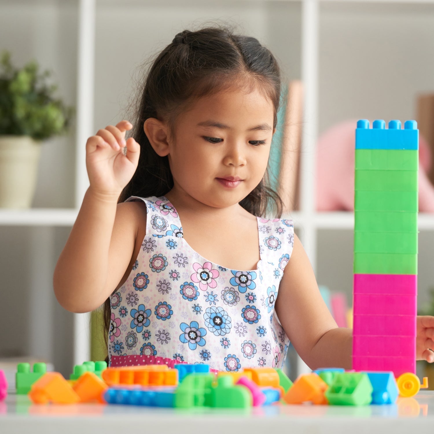 Vibrant multicolor Kids' Block Set with 60 learning bricks for creative play.