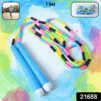 Set of one colorful beaded skipping rope ideal for kids outdoor play and exercise