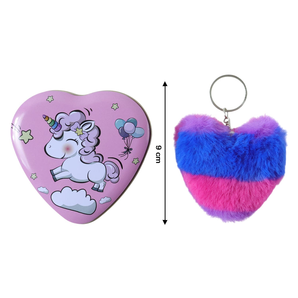 Colorful cartoon printed heart shape tin box, ideal for small gift storage