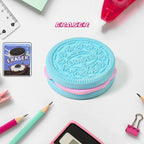 Variety of fun biscuit erasers for school, arranged creatively to showcase designs.