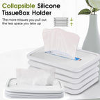 Flexible silicone tissue holder demonstrating ease of cleaning.