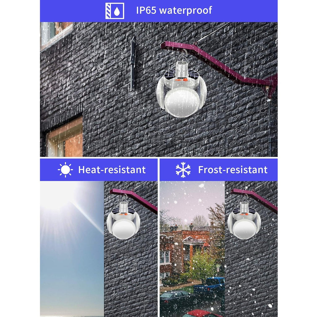 Top view of the foldable Solar Camping Light, highlighting solar panels.